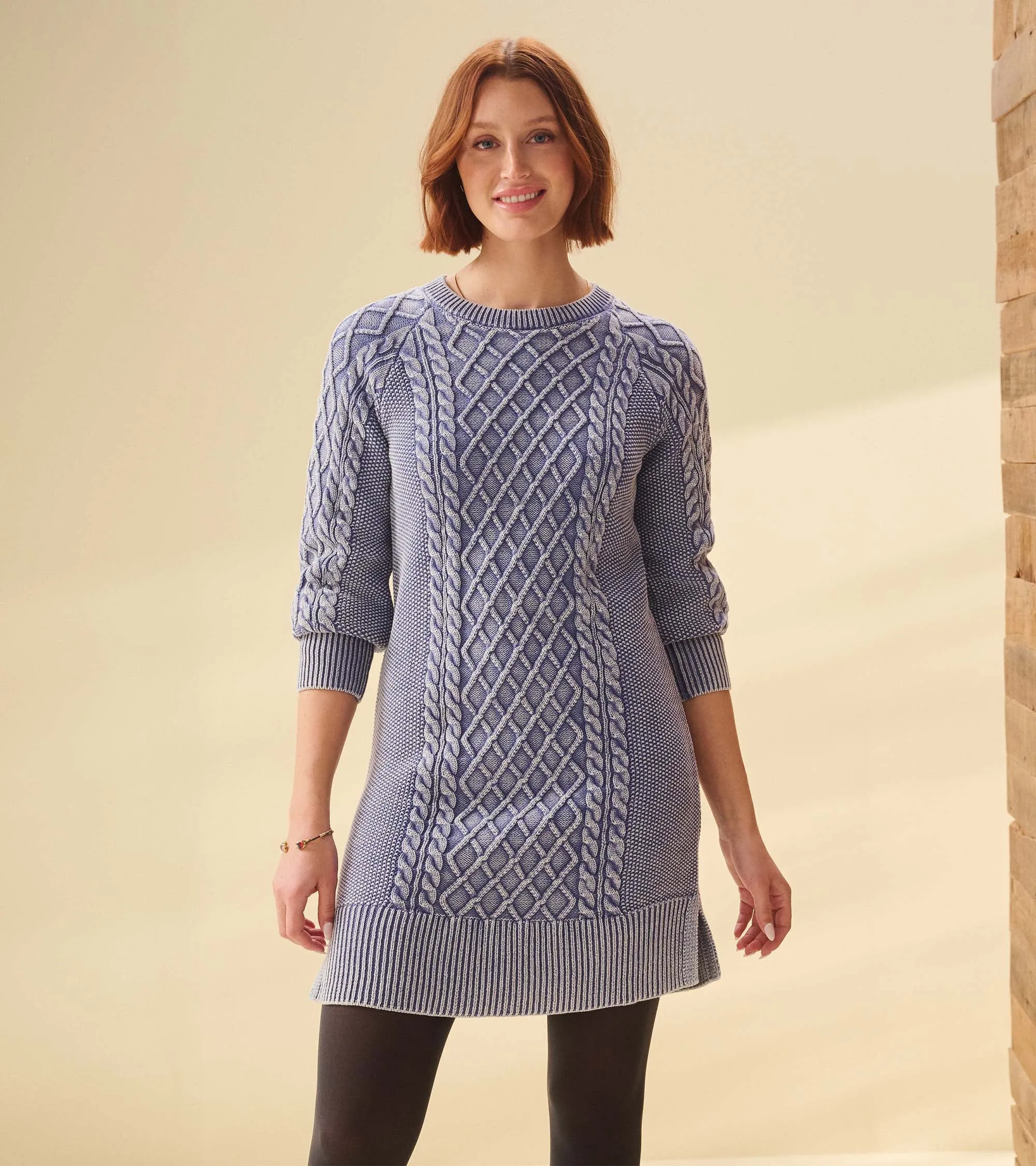 Hatley Women's  Juliet Cable Knit Dress - Bleached Denim