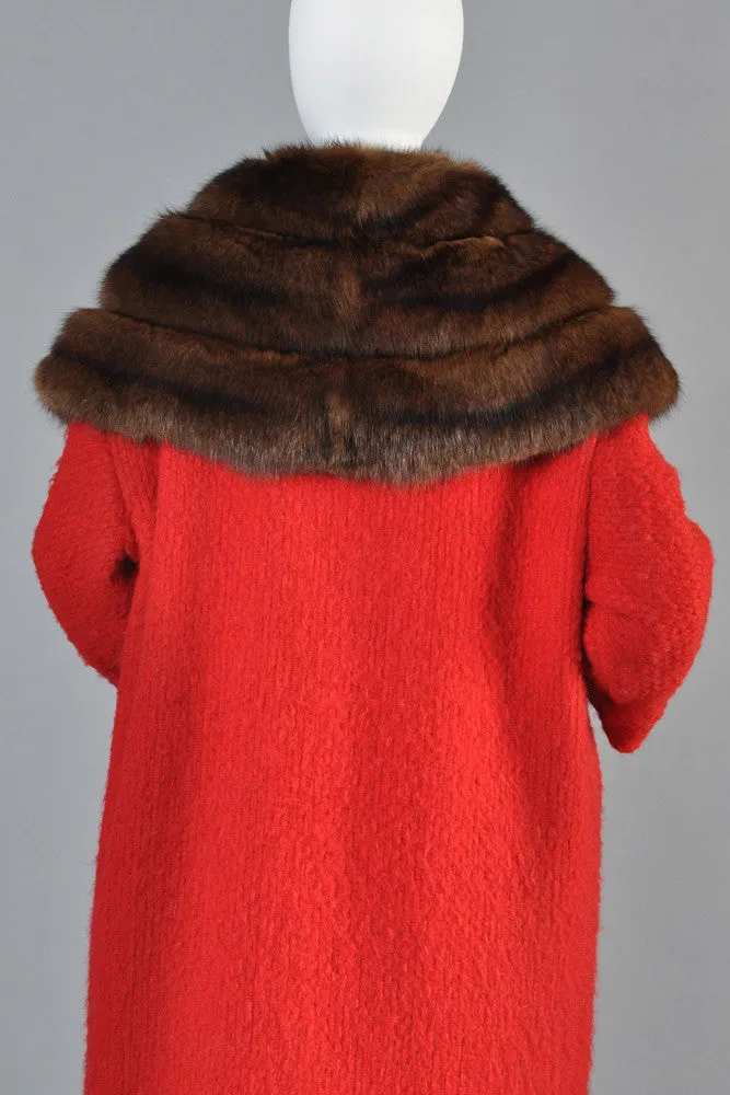 Hattie Carnegie 1950s Wool   Russian Sable Coat