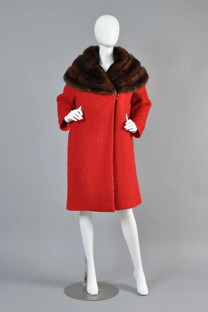 Hattie Carnegie 1950s Wool   Russian Sable Coat