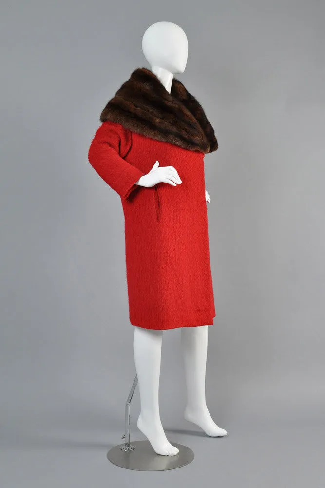 Hattie Carnegie 1950s Wool   Russian Sable Coat