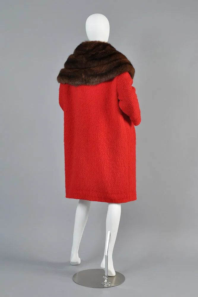 Hattie Carnegie 1950s Wool   Russian Sable Coat