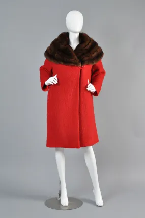 Hattie Carnegie 1950s Wool   Russian Sable Coat