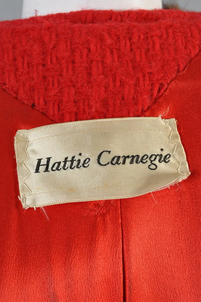 Hattie Carnegie 1950s Wool   Russian Sable Coat