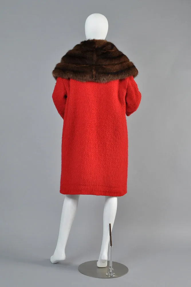 Hattie Carnegie 1950s Wool   Russian Sable Coat