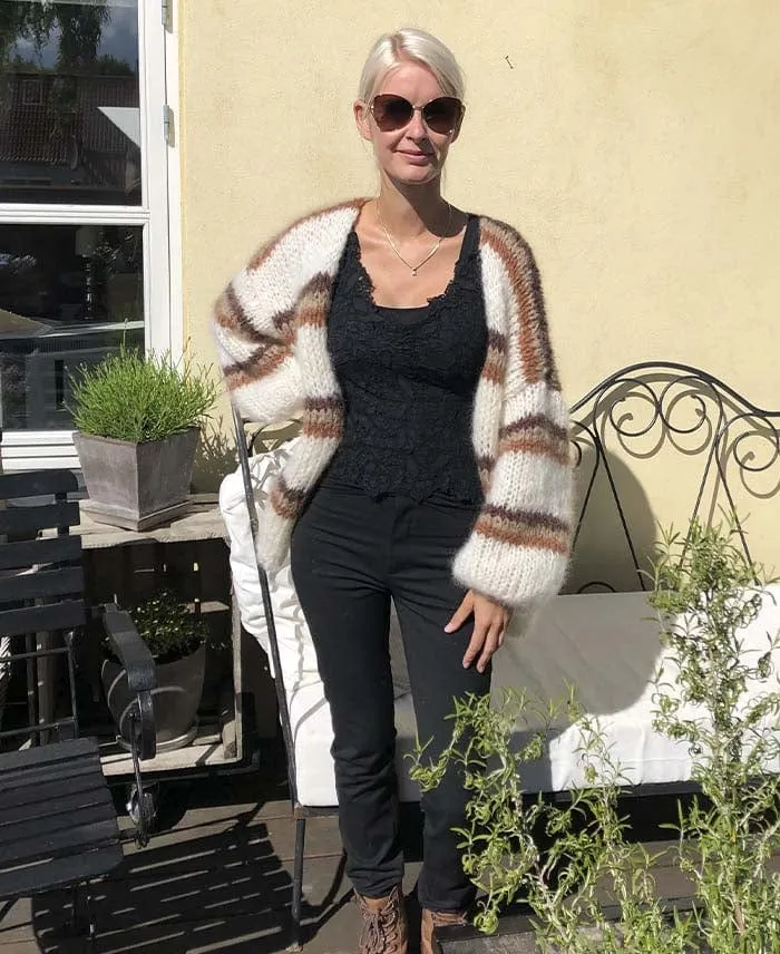Høstblomst Cardigan håndstrikket