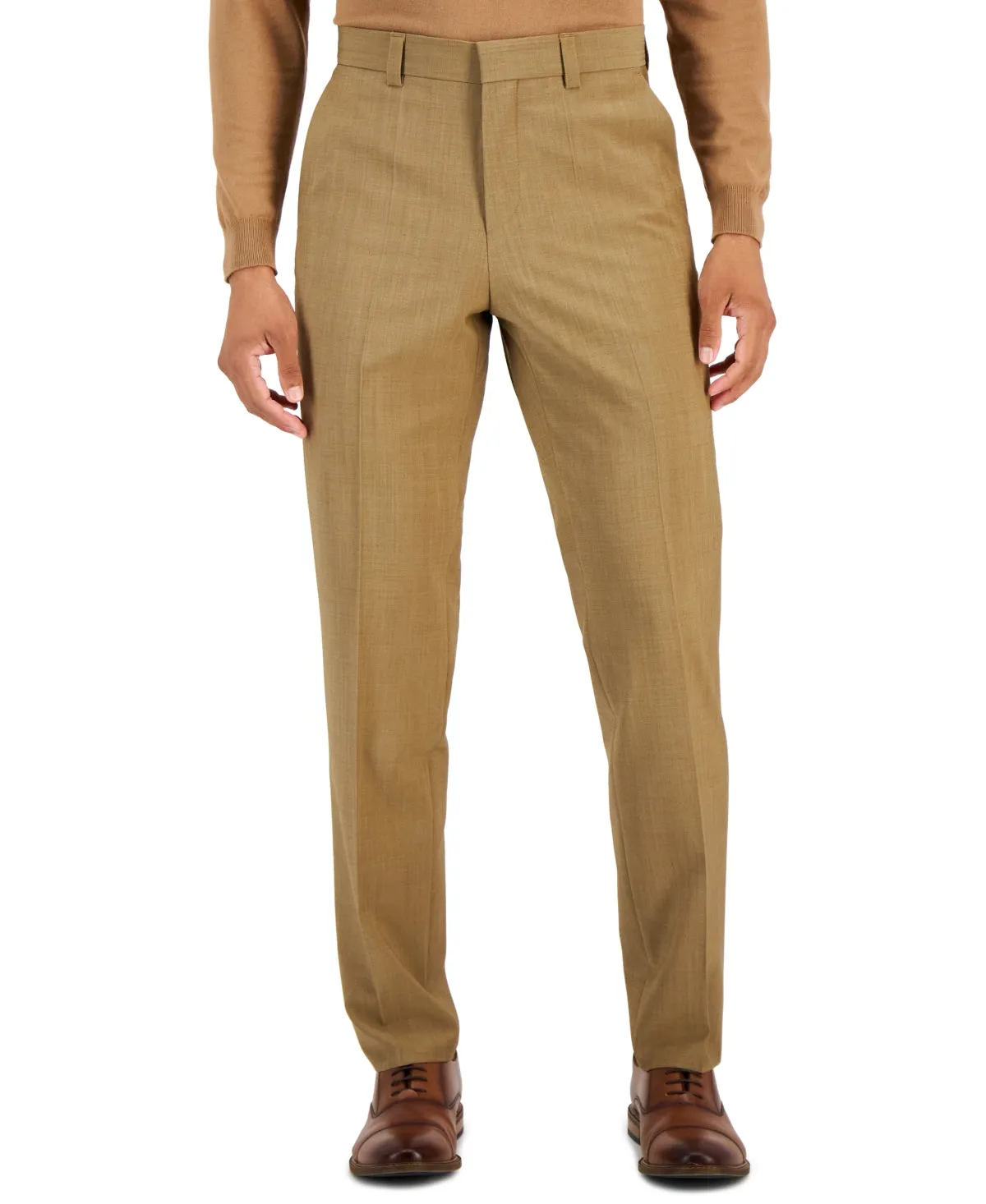 Hugo Boss Mens Modern Fit Wool Dress Suit Dress Pants Brown 40 x 32