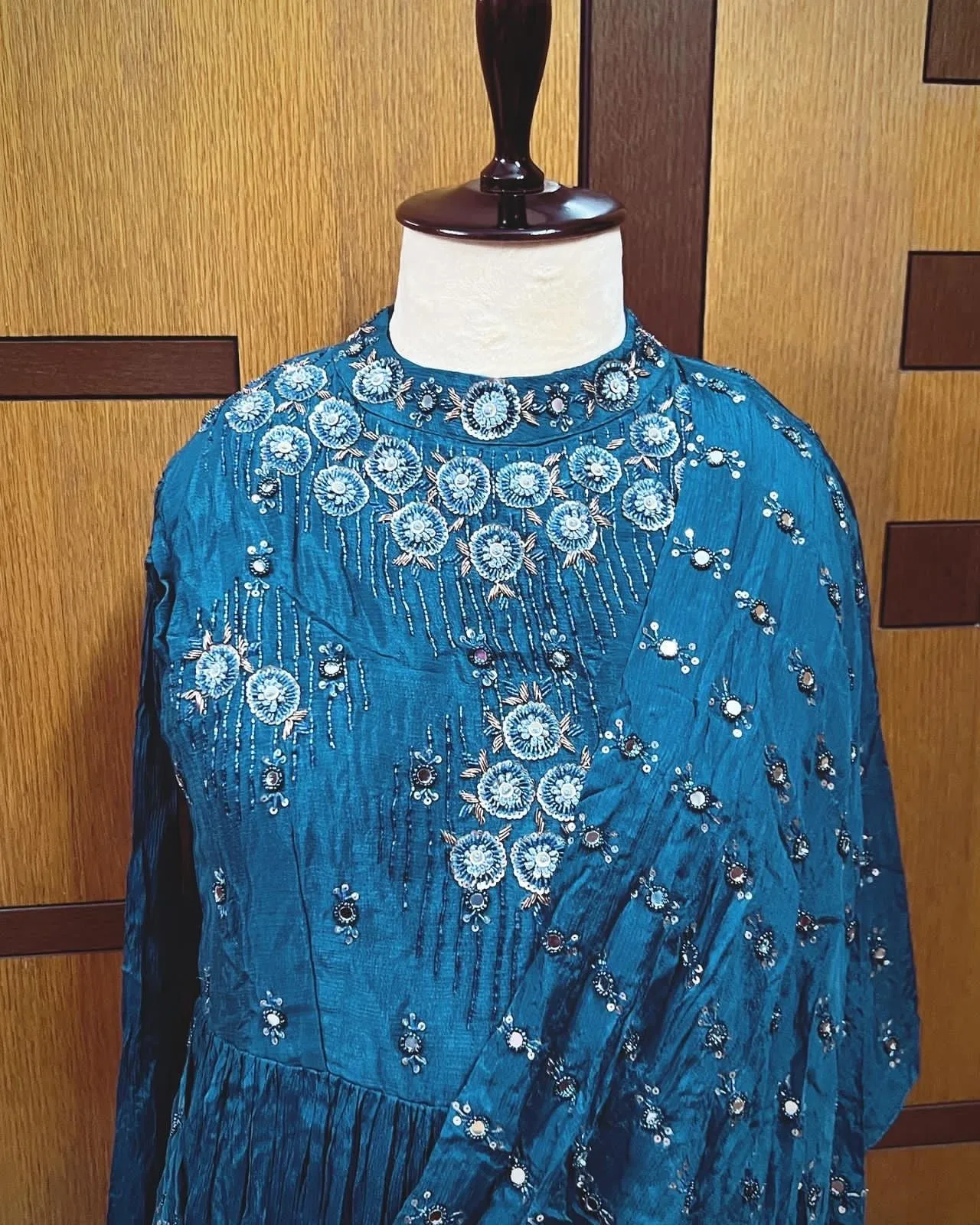 Indowestern blue dress partywear gown