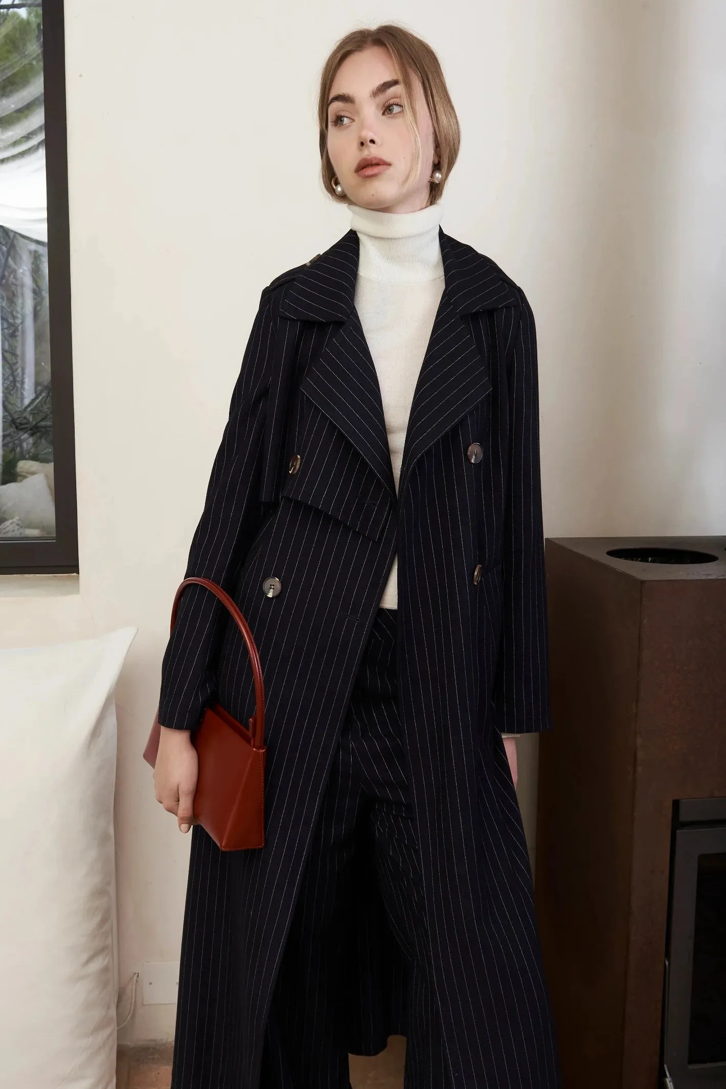 Jovonna  Navy Nadia Trench Coat