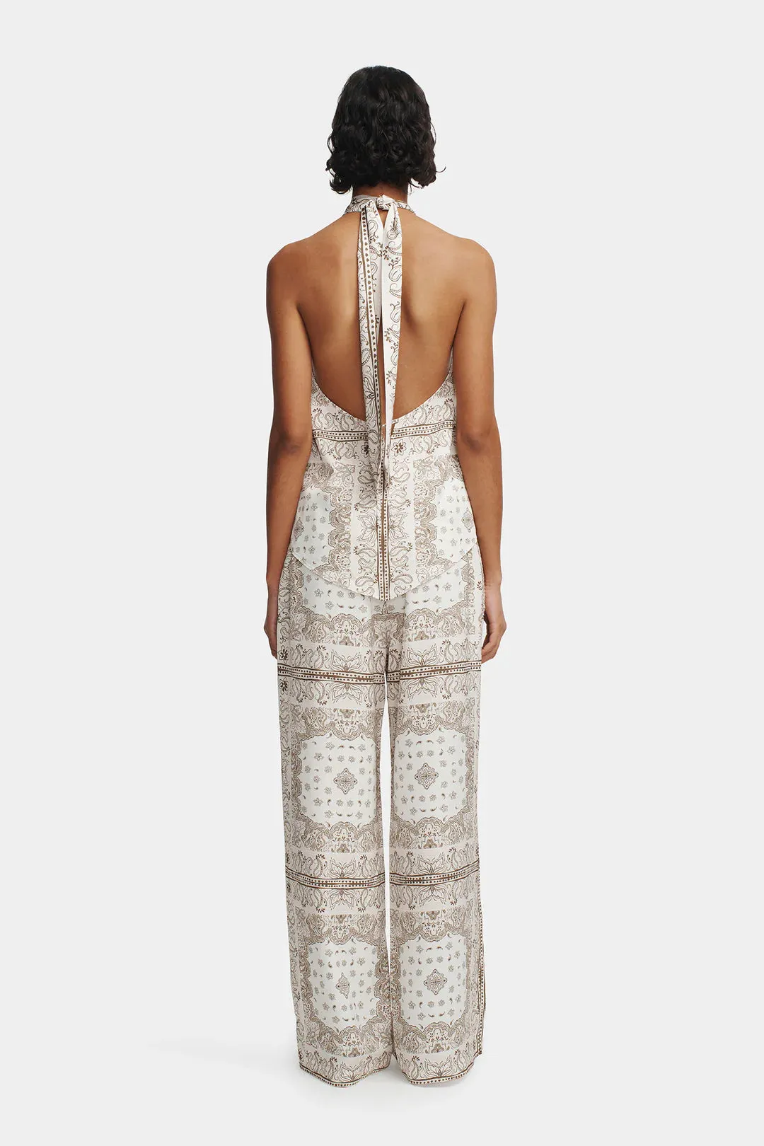 Junie Halter Top - Beige Bandana