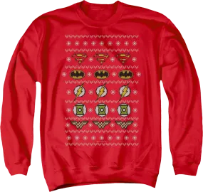Justice League Ugly Faux Knit DC Comics Sweatshirt