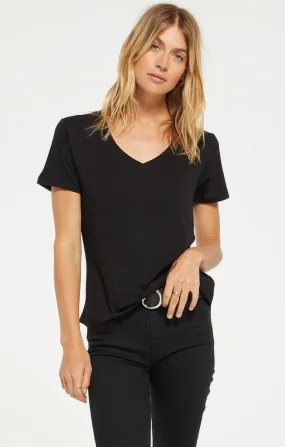 Kasey Modal V Neck Tee Black