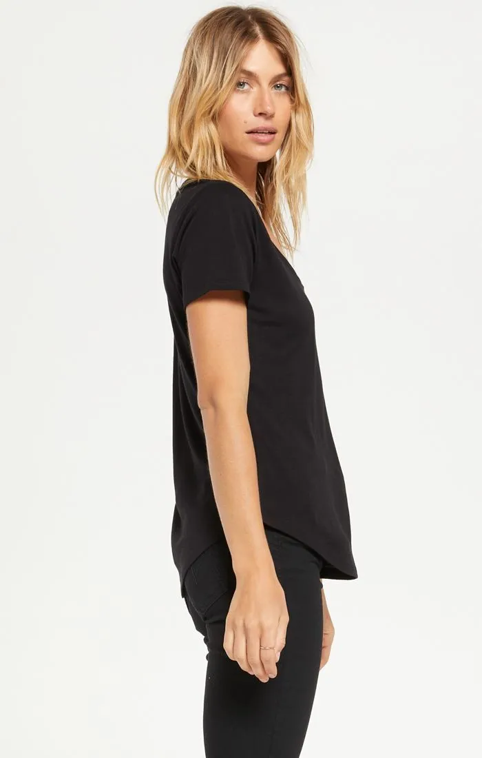 Kasey Modal V Neck Tee Black
