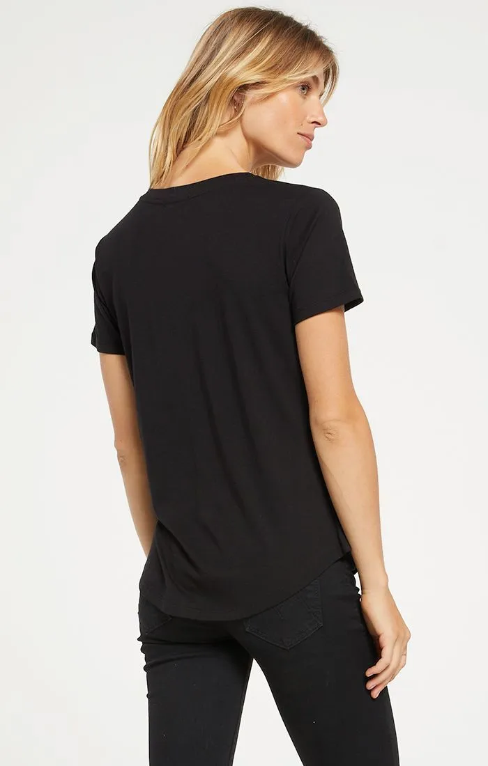 Kasey Modal V Neck Tee Black