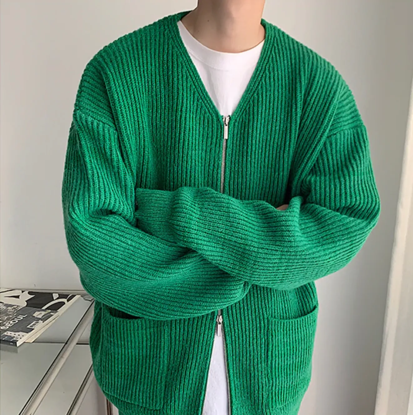 [Korean Style] 4 Colors Wool Knitted Cardigan