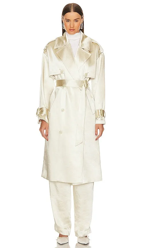 L'Academie Sol Trench Coat in Ivory