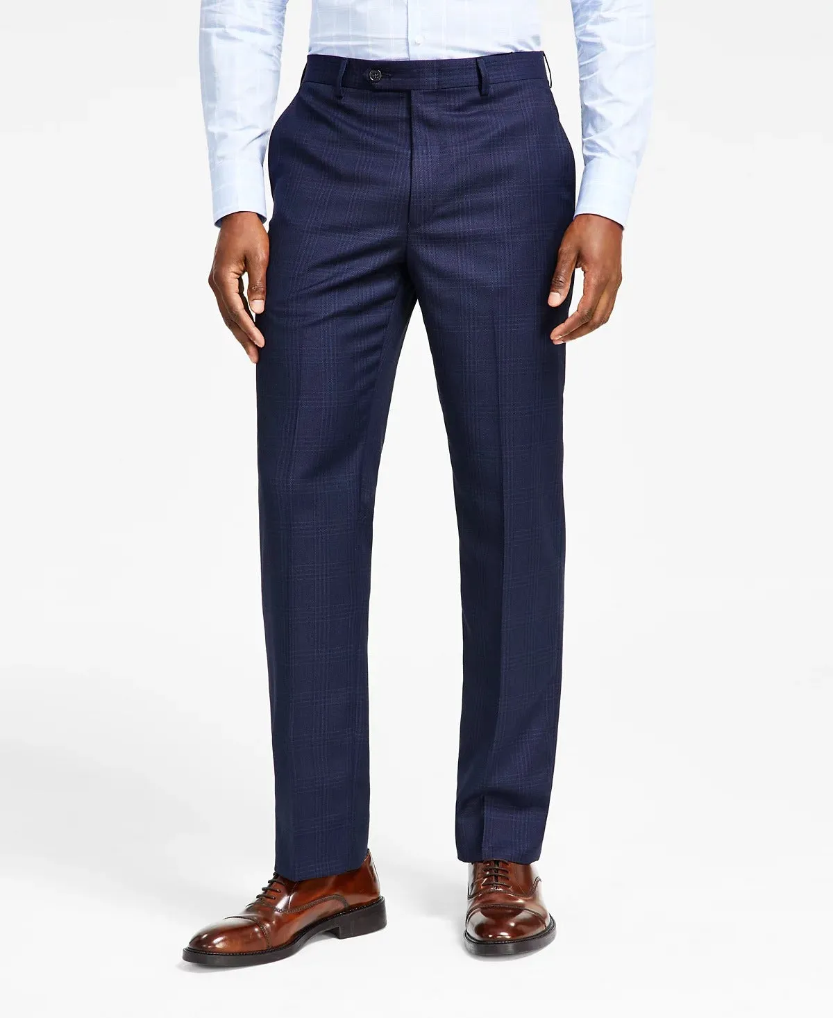Lauren Ralph Lauren Mens Classic Fit Dress Suit Pants Navy Plaid 40 x 34