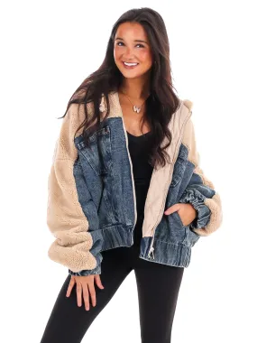Layered Bliss Denim & Sherpa Jacket Doorbuster