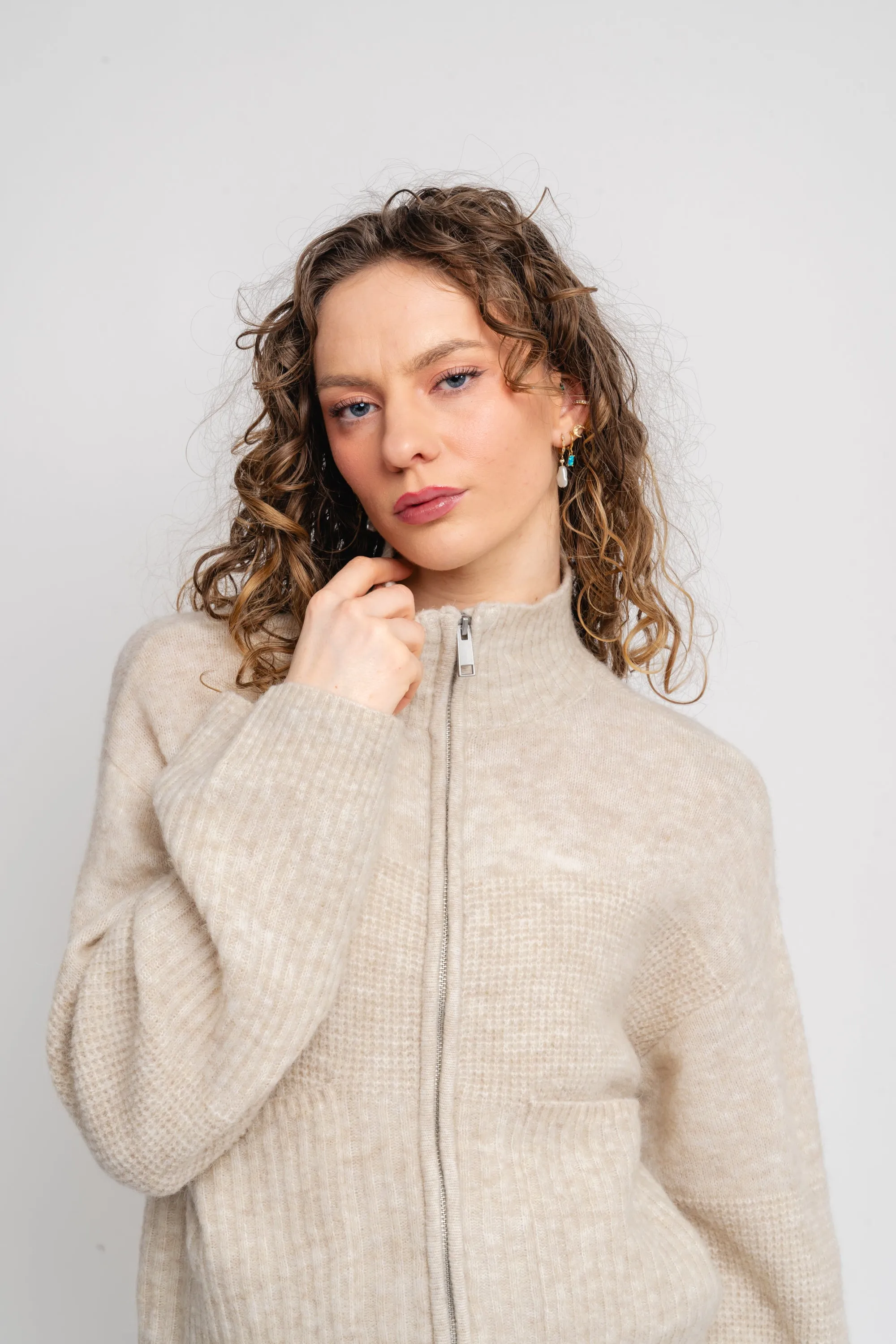 Lediona Hope Cardigan - Oatmeal Melange