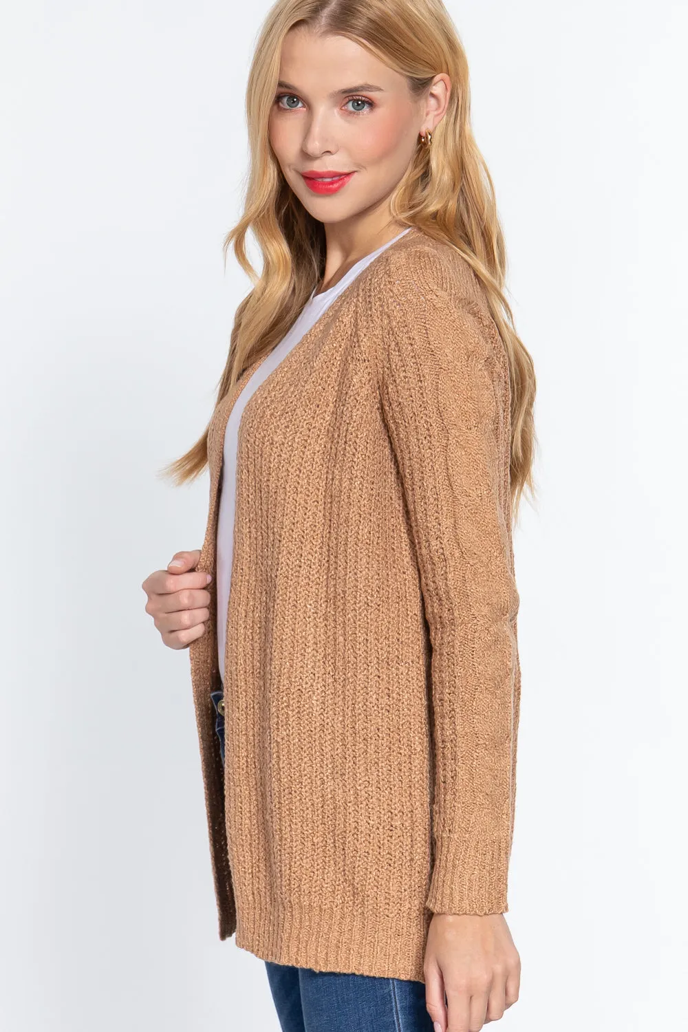 Long Sleeve Open Front Sweater Cardigan