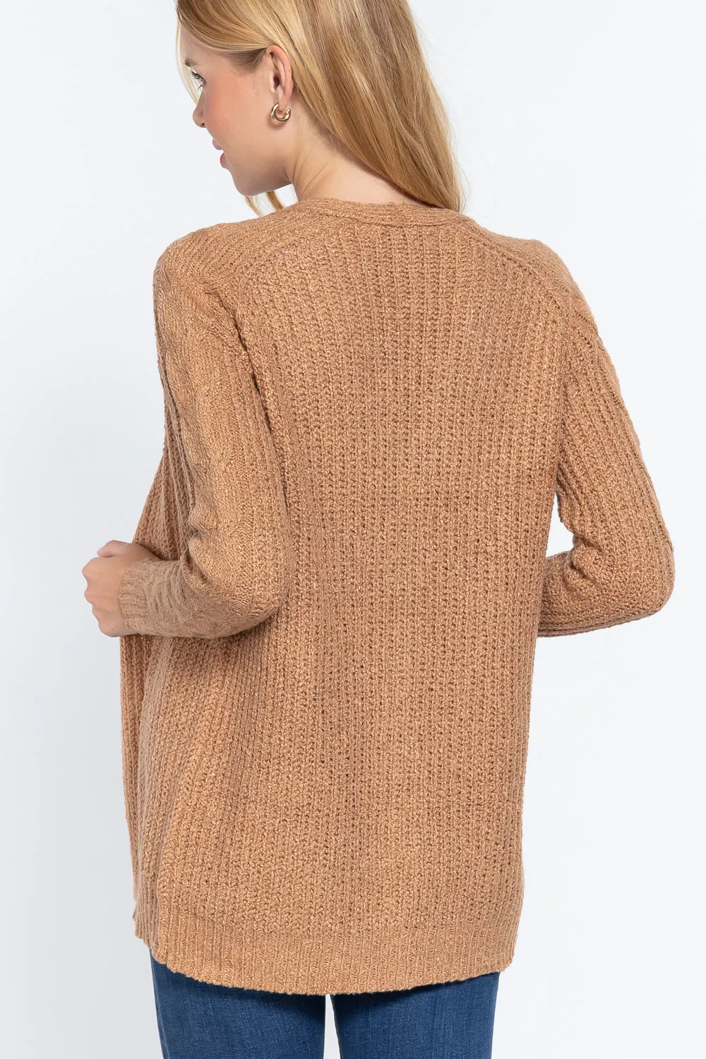 Long Sleeve Open Front Sweater Cardigan