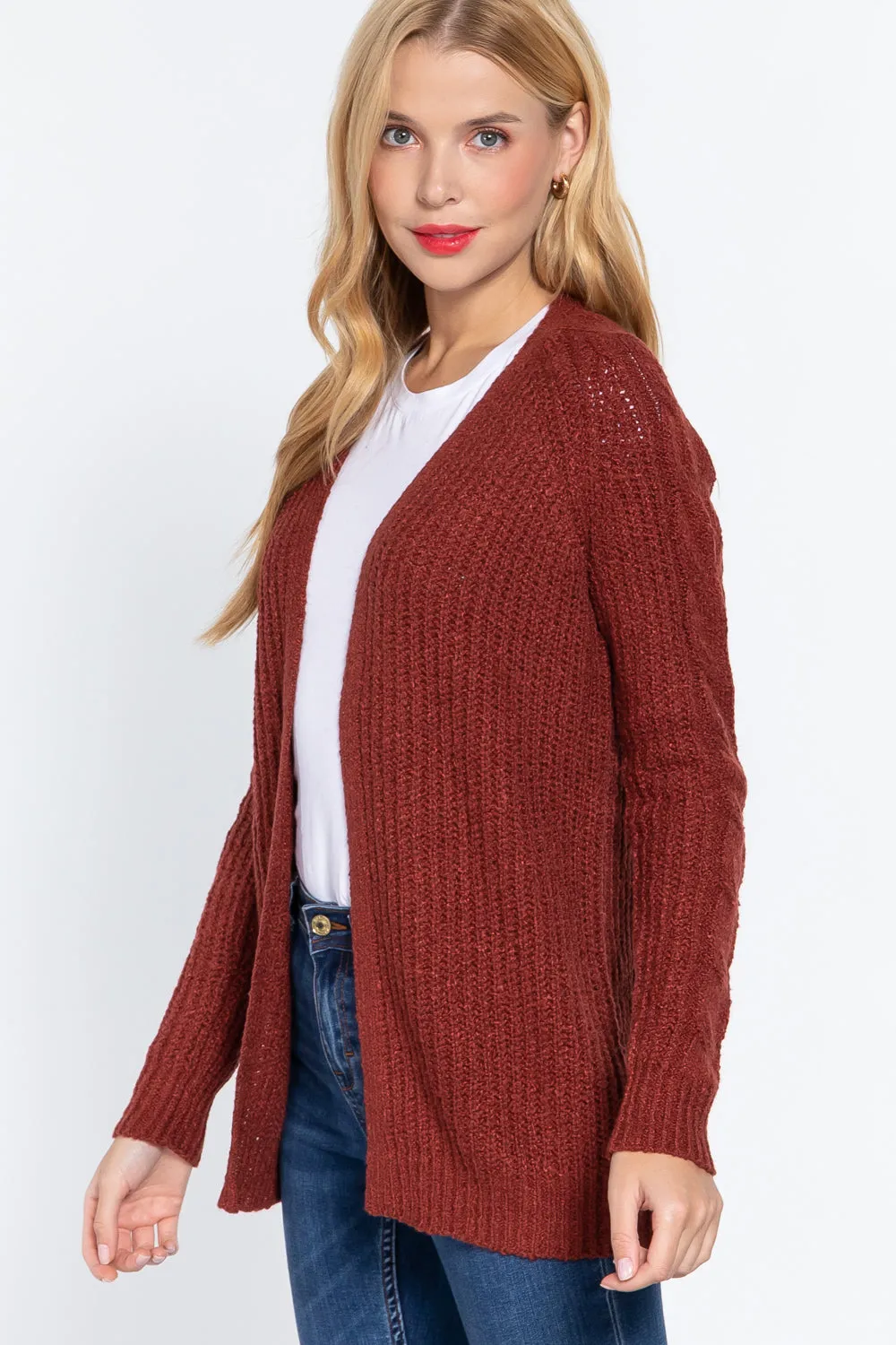 Long Sleeve Open Front Sweater Cardigan