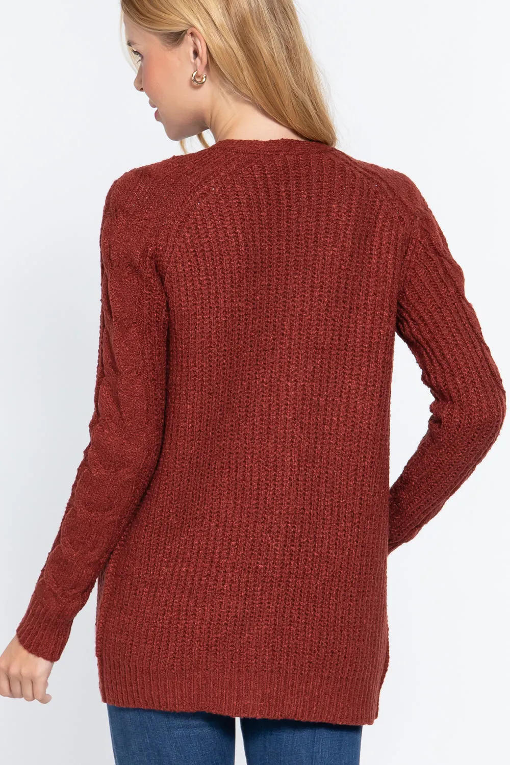 Long Sleeve Open Front Sweater Cardigan