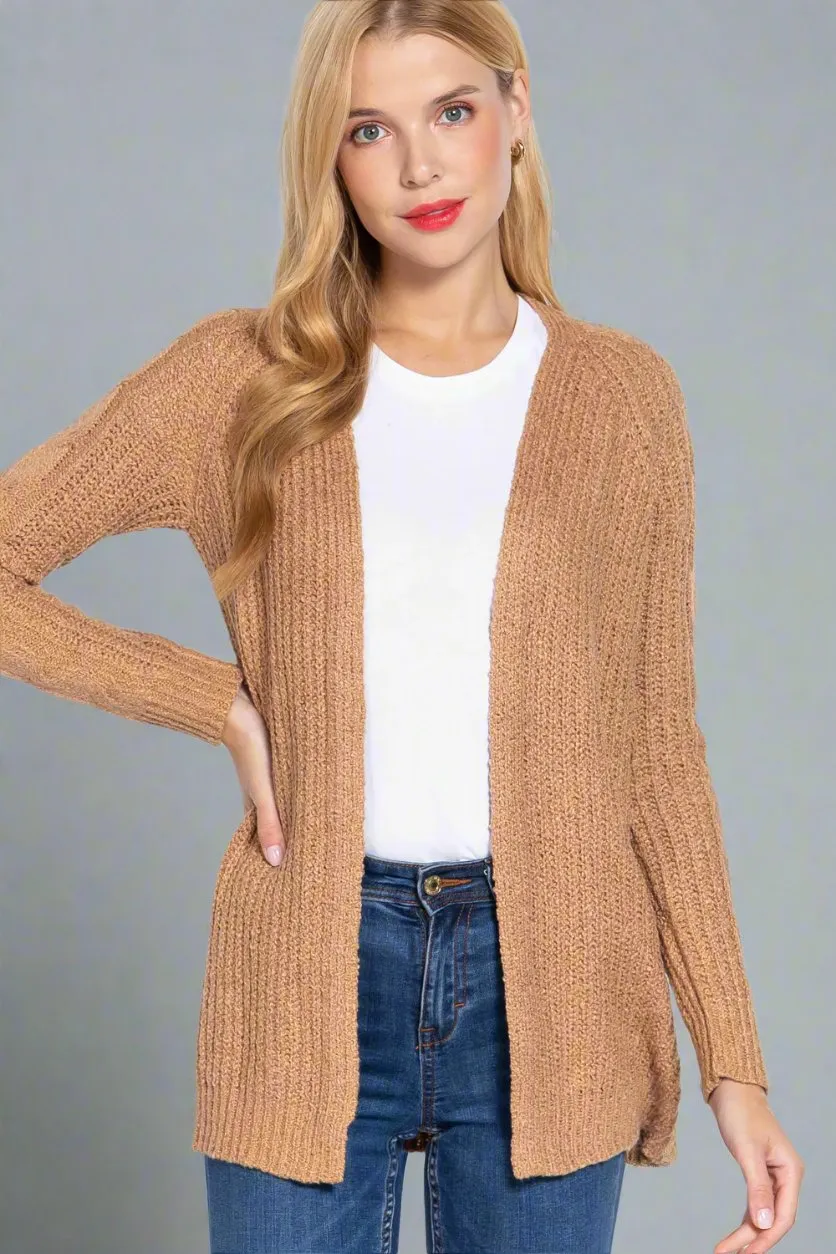 Long Sleeve Open Front Sweater Cardigan