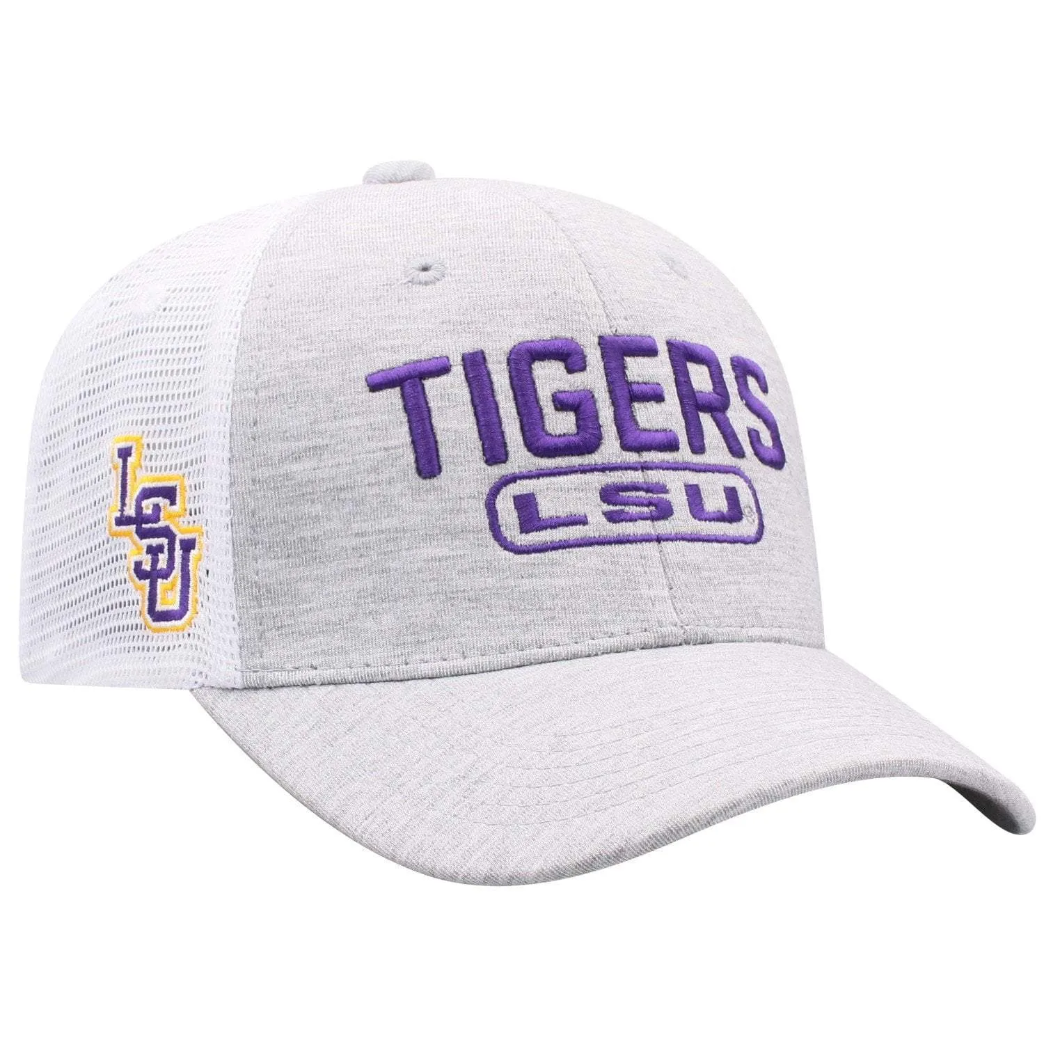 LSU Tigers TOW Gray "Notch II" Mesh Structured Snapback Hat Cap