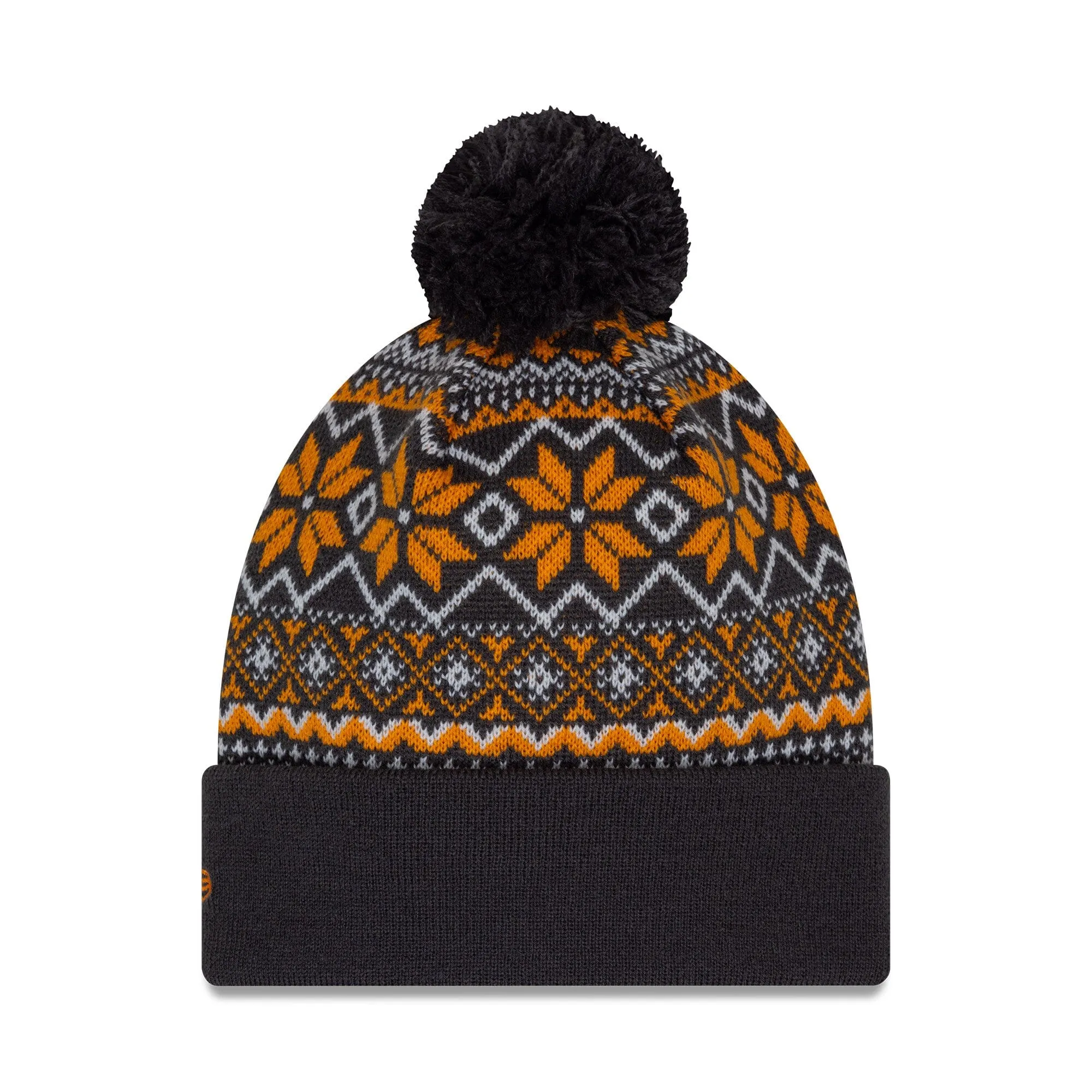 McLaren F1 New Era Limited Edition Holiday Cuff Bobble Beanie - Papaya/Phantom