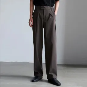 Men's Luxury Draped Baggy Suit Pants Casual Button-down Solid Color Straight Premium Elegant Dress Pants New