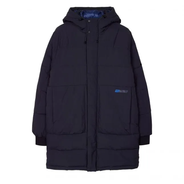 Mens Paul Smith Dark Navy Long Fibre Down Coat