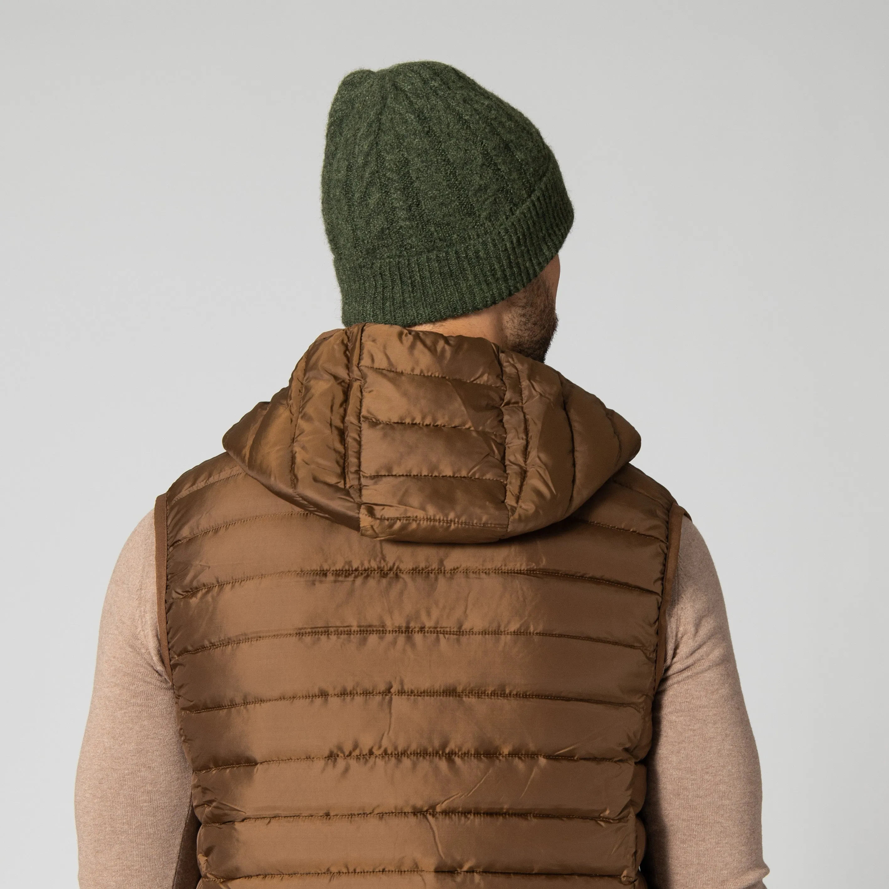 Men's Recycled Cable Knit Cuffed Beanie