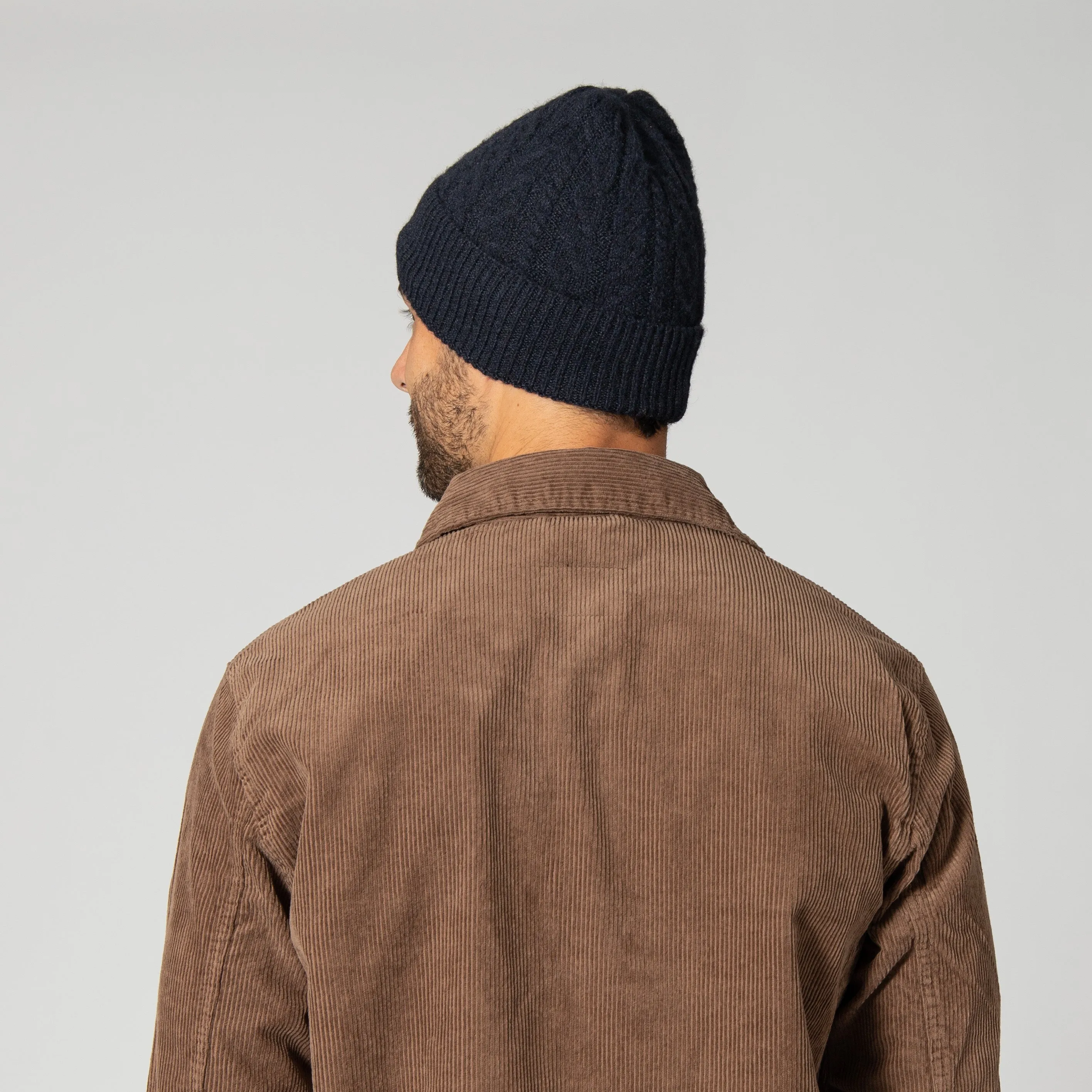 Men's Recycled Cable Knit Cuffed Beanie