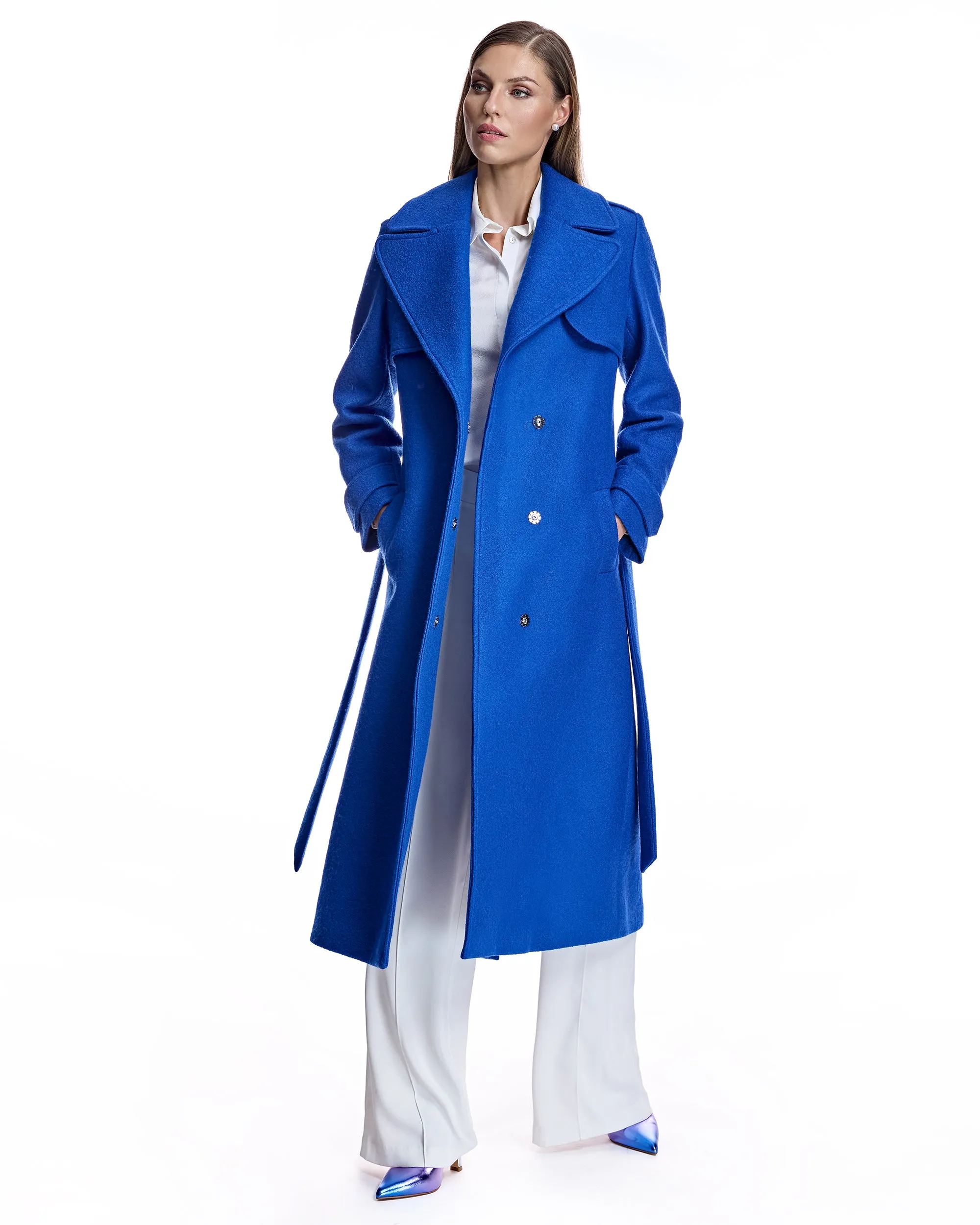 Merino Wool Belted Trench Coat
