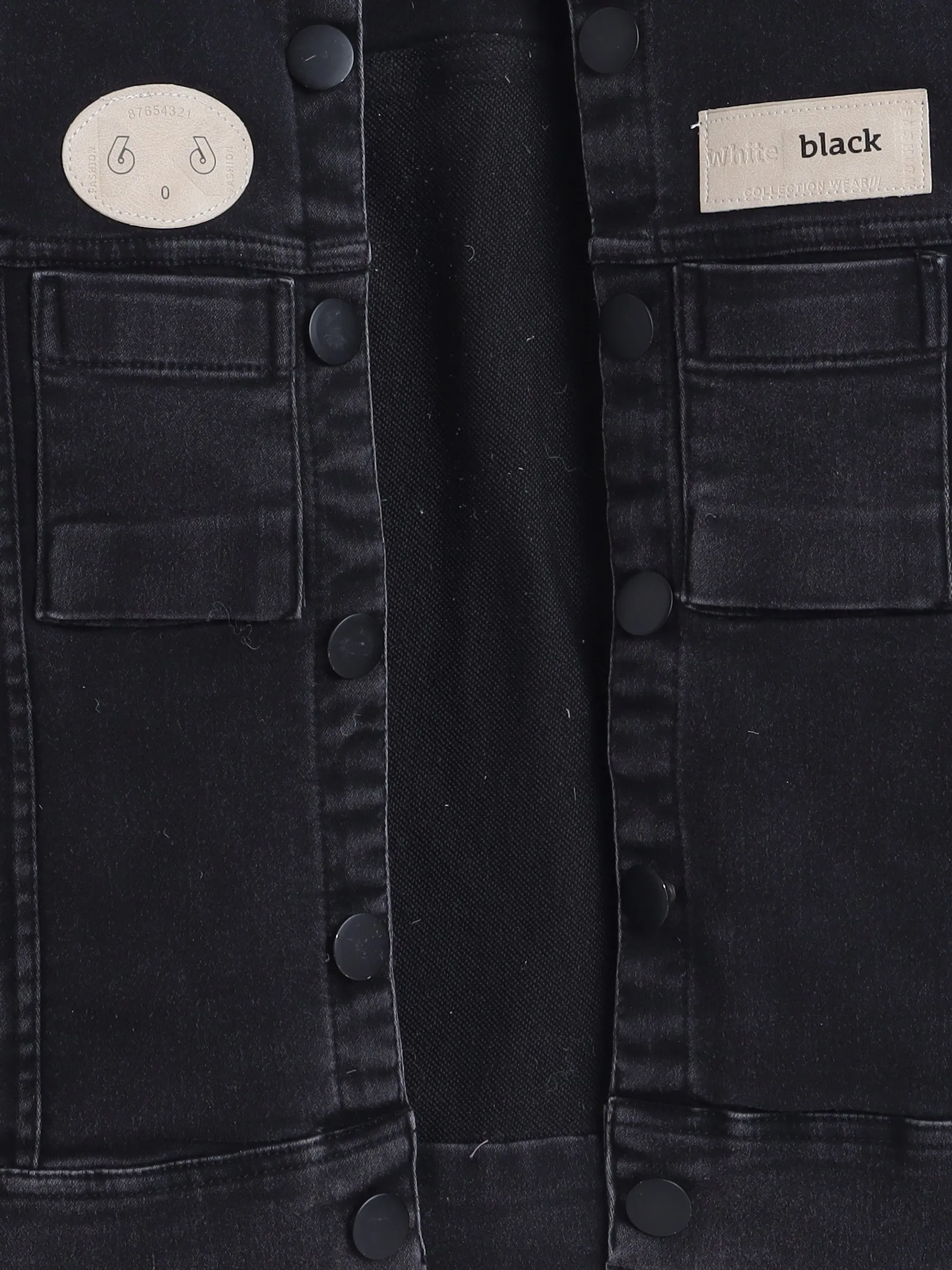 Mini Stitch Full sleeves solid Denim jacket with printed Tshirt for boys -Black