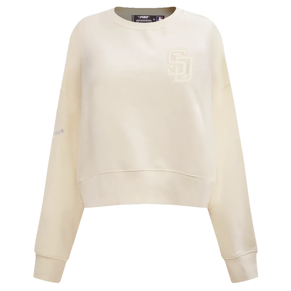 MLB SAN DIEGO PADRES NEUTRAL WOMEN'S CREWNECK (EGGSHELL)