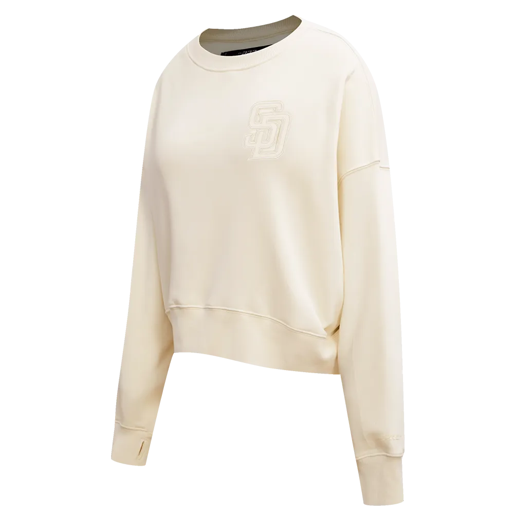 MLB SAN DIEGO PADRES NEUTRAL WOMEN'S CREWNECK (EGGSHELL)