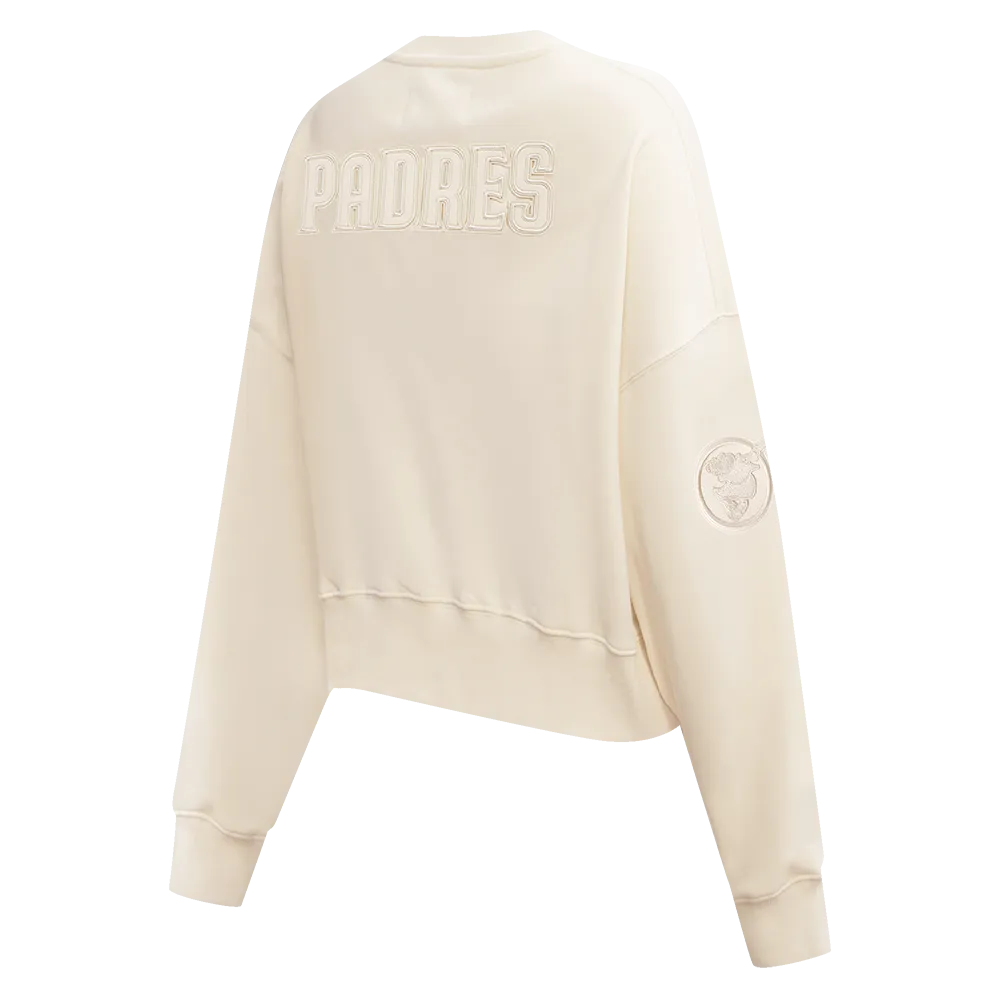 MLB SAN DIEGO PADRES NEUTRAL WOMEN'S CREWNECK (EGGSHELL)