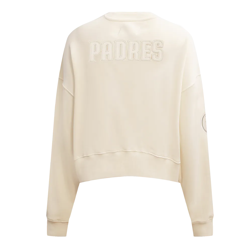 MLB SAN DIEGO PADRES NEUTRAL WOMEN'S CREWNECK (EGGSHELL)