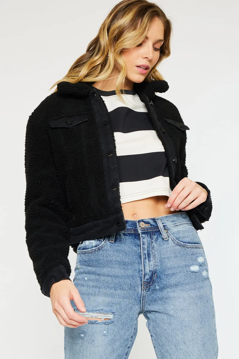 Monet Cropped Sherpa Jacket