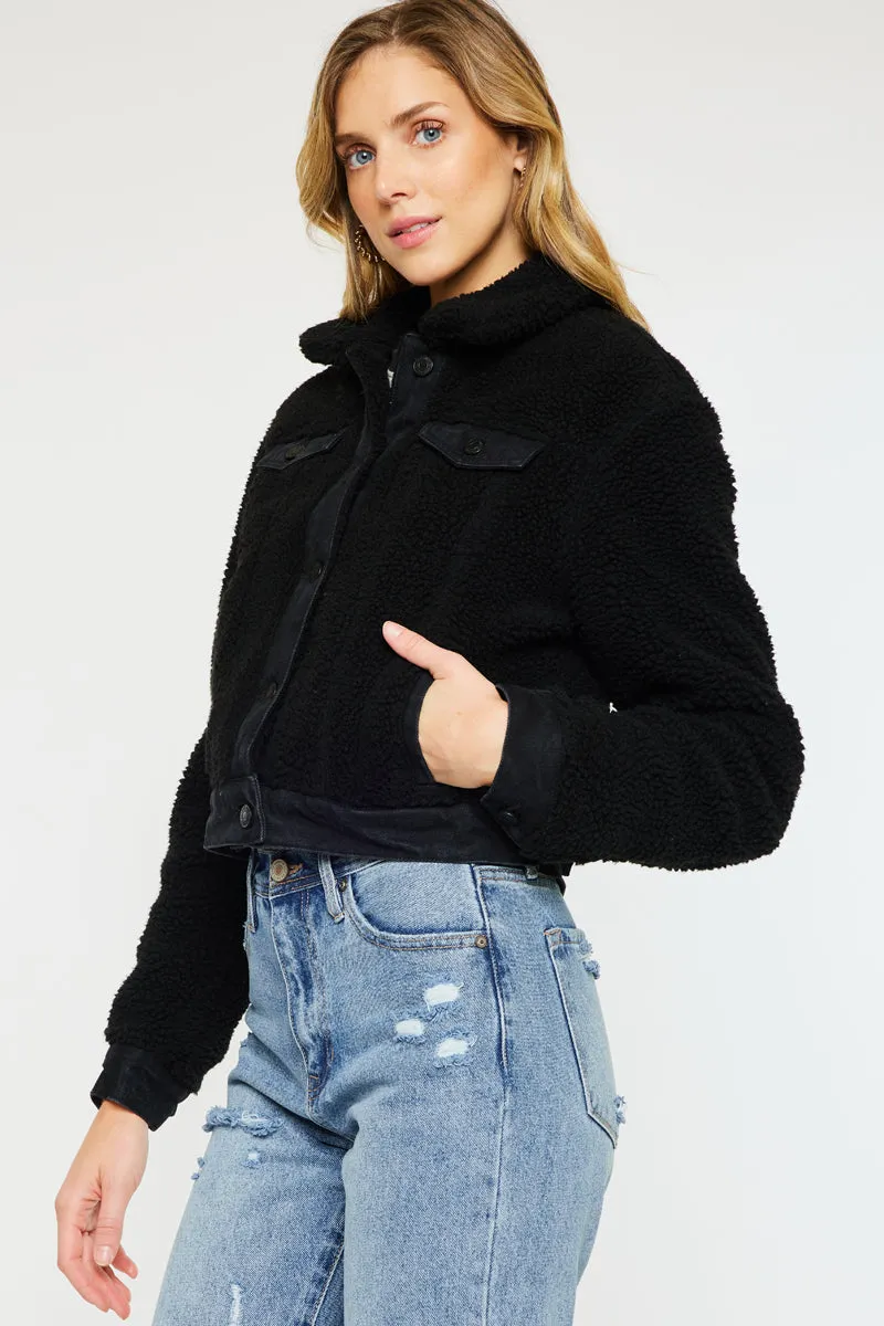 Monet Cropped Sherpa Jacket