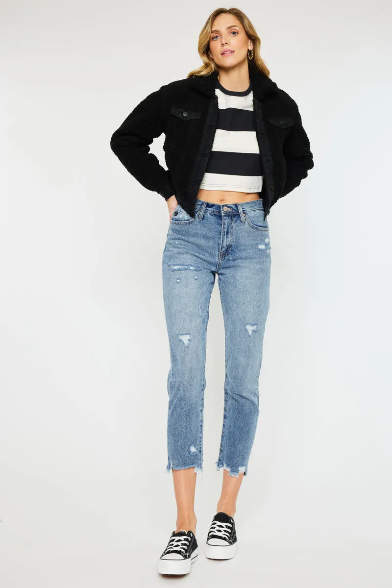 Monet Cropped Sherpa Jacket