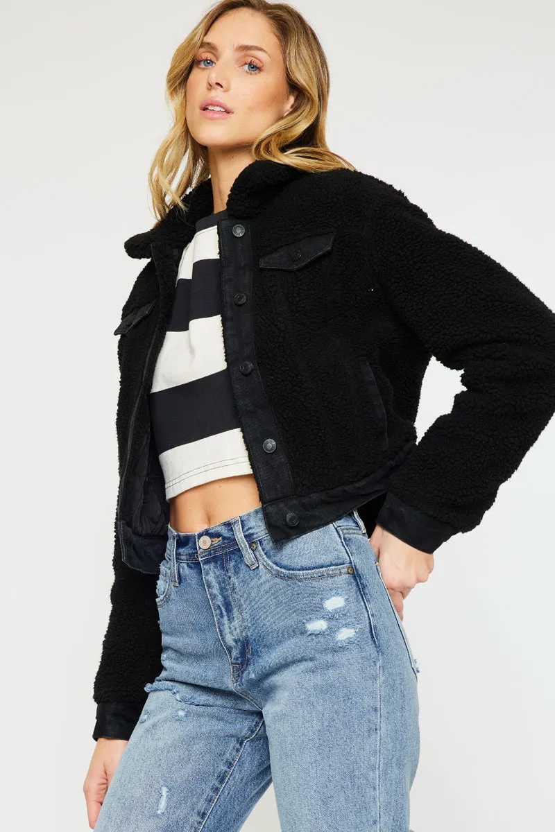 Monet Cropped Sherpa Jacket