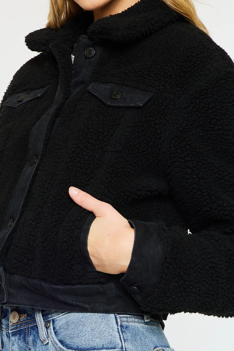Monet Cropped Sherpa Jacket