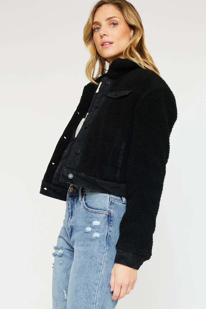 Monet Cropped Sherpa Jacket