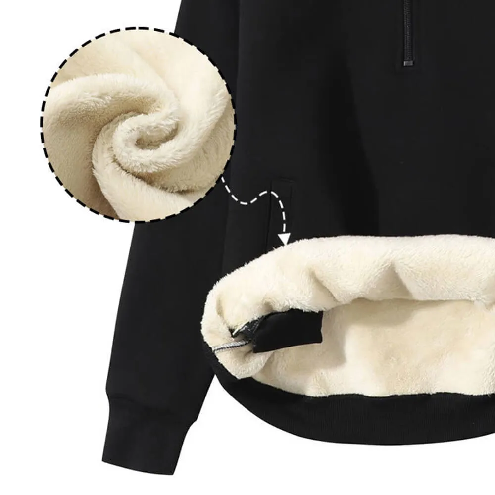 Multicolor Book Reading Skull Collar Zip Fleece Sherpa Sweatshirt