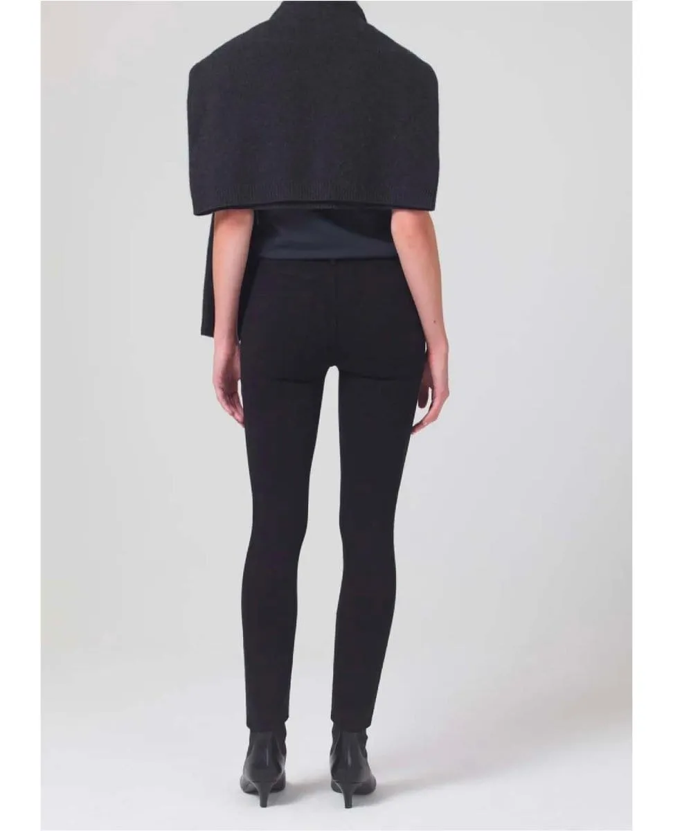 New Mid Rise Rocket Crop Plush Black