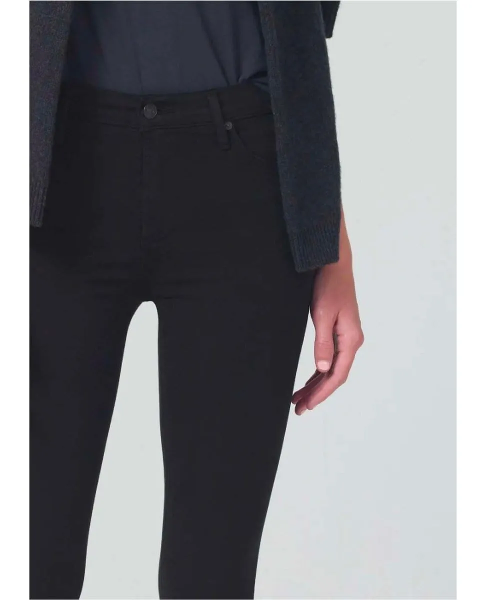 New Mid Rise Rocket Crop Plush Black
