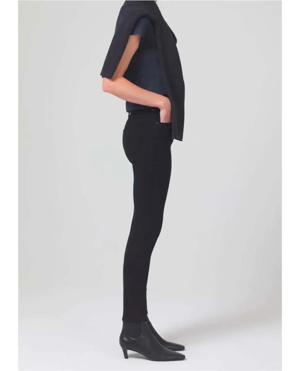 New Mid Rise Rocket Crop Plush Black