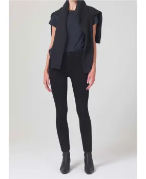 New Mid Rise Rocket Crop Plush Black